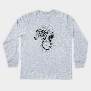 Zebra ink sketch Kids Long Sleeve T-Shirt